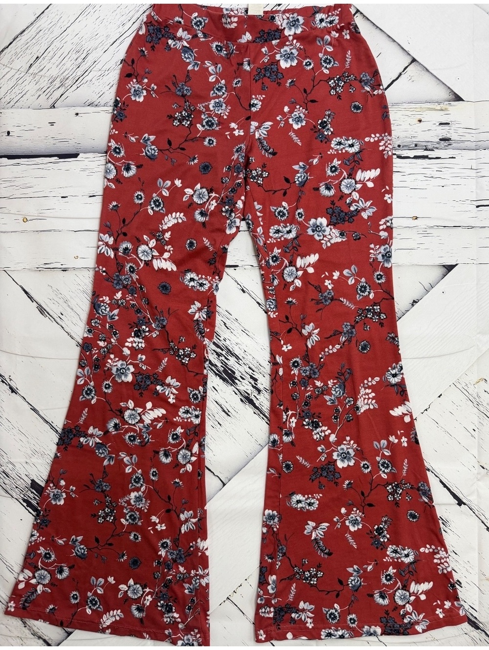 Boho Festival Shosho Floral Bell Bottom Flare Leggings Women’s Large